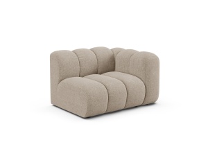 Canapea modulara bej inchis din textil pentru 1 persoana Lupine Chenille Right Micadoni