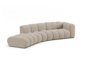 Canapea modulara bej inchis din textil pentru 5 persoane Lupine Chenille Right Micadoni