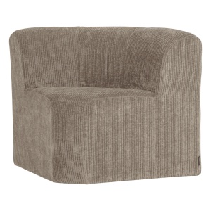 Canapea modulara bej nisipiu din textil 80 cm Mojo Rib Corner Woood