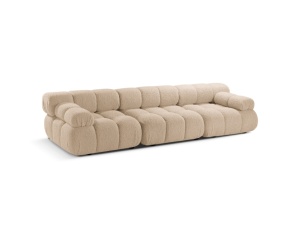 Canapea modulara bej nisipiu din textil pentru 3 persoane Bellis Boucle Micadoni