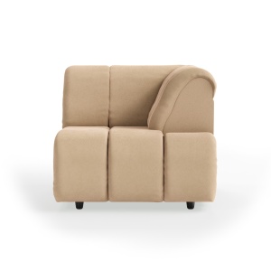 Canapea modulara crem din catifea 98 cm Wave Royal Right High Arm HKliving