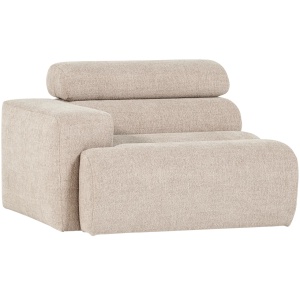 Canapea modulara crem din textil 113 cm Novi Boucle Left Woood