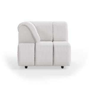 Canapea modulara crem din textil 98 cm Wave Rib Left High Arm HKliving