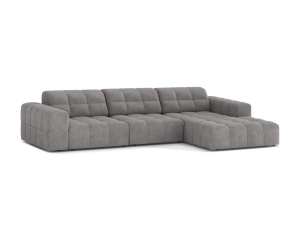 Canapea modulara cu colt gri deschis din textil pentru 4 persoane Jennifer Chenille Right 294 Micadoni