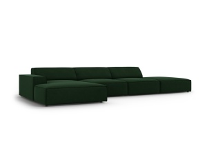 Canapea modulara cu colt verde din catifea pentru 5 persoane Jodie Bluvel Left Micadoni