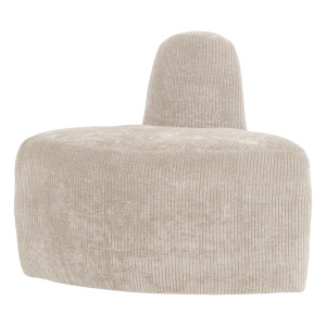 Canapea modulara ecru din textil 76 cm Mojo Rib Corner Woood