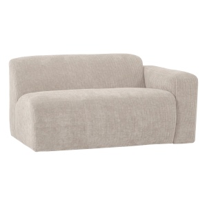 Canapea modulara ecru din textil pentru 1.5 persoane Mojo Rib Right Woood