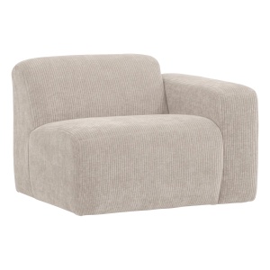 Canapea modulara ecru din textil pentru 1 persoana Mojo Rib Right Woood