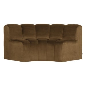Canapea modulara galben miere din catifea 152 cm Mojo Round Woood