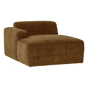 Canapea modulara galben miere din textil 112 cm Mojo Rib Lounge Left Woood