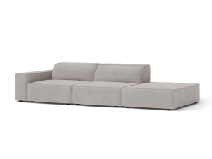 Canapea modulara gri deschis din textil pentru 3 persoane Jodie Left Micadoni