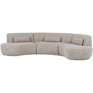 Canapea modulara gri deschis din textil pentru 6 persoane Betavier Woood