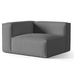 Canapea modulara gri din textil pentru 1 persoana Nuria Left Lib Micadoni