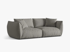 Canapea modulara gri din textil pentru 4 persoane Chris Micadoni