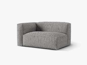 Canapea modulara gri grafit din textil pentru 1 persoana Martina L Boucle Left Micadoni