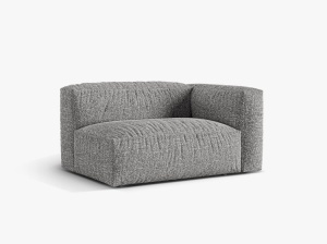 Canapea modulara gri grafit din textil pentru 1 persoana Martina L Boucle Right Micadoni