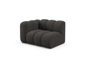 Canapea modulara gri inchis din textil pentru 1 persoana Lupine Chenille Left Micadoni