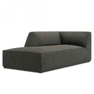 Canapea modulara gri inchis din textil pentru 2 persoane Ruby Corduroy Left Micadoni