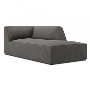 Canapea modulara gri inchis din textil pentru 2 persoane Ruby Corduroy L Right Micadoni