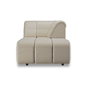 Canapea modulara ivorie din textil 177 cm Wave Mid Pure Right HKliving