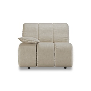 Canapea modulara ivorie din textil 98 cm Wave Low Pure Left HKliving