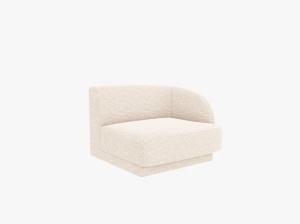 Canapea modulara ivorie din textil pentru 1 persoana Miley Eden Chenille Right Micadoni