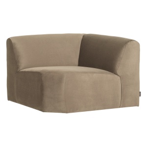 Canapea modulara kaki din catifea 105 cm Mojo Corner Woood