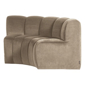 Canapea modulara kaki din catifea 152 cm Mojo Round Woood