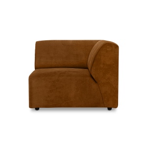 Canapea modulara maro caramel din catifea 94 cm Jax Right End HKliving