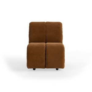 Canapea modulara maro caramel din catifea 98 cm Wave Middle Small HKliving