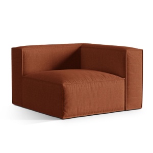 Canapea modulara maro caramiziu din textil pentru 1 persoana Nuria Right Liberty Micadoni