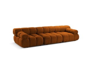 Canapea modulara maro caramiziu din textil pentru 3 persoane Bellis Boucle Micadoni