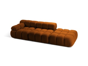 Canapea modulara maro caramiziu din textil pentru 4 persoane Bellis Boucle Right Micadoni