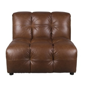 Canapea modulara maro ciocolata din piele 102 cm Hackman Dutchbone