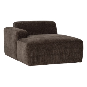 Canapea modulara maro din textil 112 cm Mojo Rib Lounge Left Woood