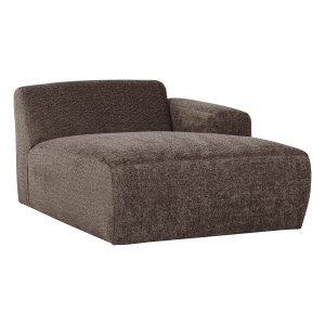 Canapea modulara maro din textil 112 cm Mojo Woolly Longue Right Woood