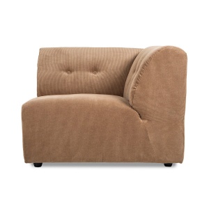 Canapea modulara maro din textil 94 cm Vint Right Corduroy HKliving
