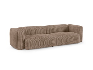 Canapea modulara maro din textil pentru 4 persoane Martina Corduroy XL Micadoni