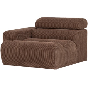 Canapea modulara maro mocha din textil 113 cm Novi Rib Left Woood