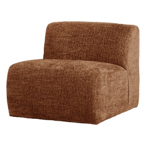 Canapea modulara maro ruginiu din textil pentru 1 persoana Mojo Wooly Middle Woood
