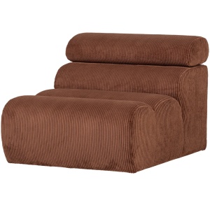 Canapea modulara maro teracota din textil 113 cm Novi Middle Rib Woood