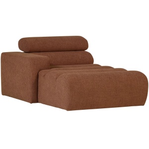 Canapea modulara maro teracota din textil 173 cm Novi Boucle Left Woood