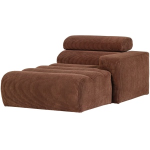 Canapea modulara maro teracota din textil 173 cm Novi Rib Right Woood