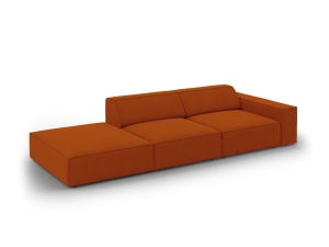 Canapea modulara maro teracota din textil pentru 3 persoane Jodie Right Micadoni