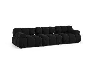 Canapea modulara neagra din catifea pentru 3 persoane Bellis Bluvel Micadoni
