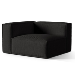 Canapea modulara neagra din textil pentru 1 persoana Nuria Left Lib Micadoni