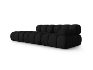 Canapea modulara neagra din textil pentru 4 persoane Bellis Right 3D Micadoni