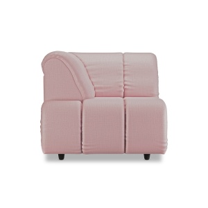 Canapea modulara roz din textil 98 cm Wave High Wise Left HKliving
