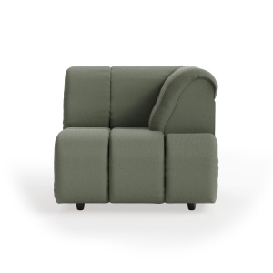 Canapea modulara verde army din textil 98 cm Wave Right High Arm HKliving