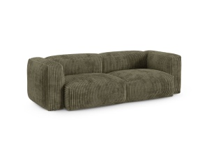 Canapea modulara verde muschi din textil pentru 3 persoane Martina XL Corduroy Micadoni